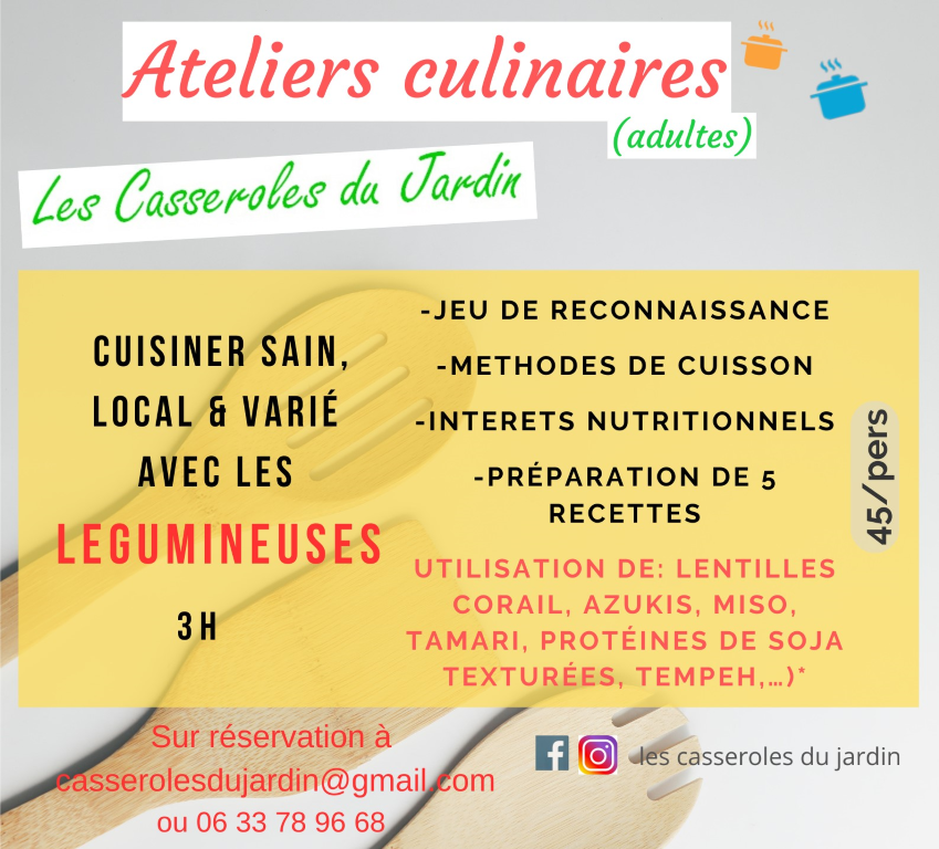 Atelier Cuisiner sain, local et varié avec les légumineuses